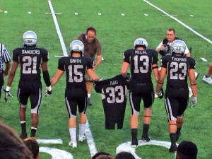 ... The Fallen Footbal Player At The Texas High School Football Field