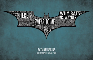 Batman Begins Typography Poster