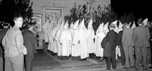 Klansmen file into an Atlanta church in 1949 to attend Sunday evening ...