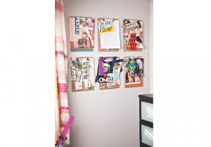 Hang clipboards in a grid of six on your wall, then hang up quotes ...