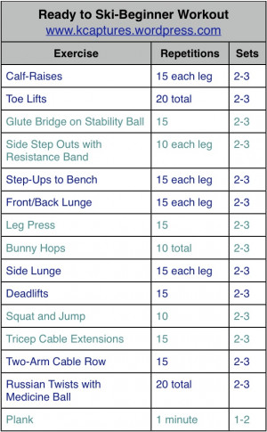 Ready to Ski: Beginner Leg, Arms, and Abs Workout Doing this tomorrow ...