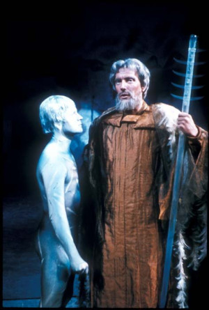 Ian Holm as Ariel with Tom Fleming as Prospero in the RSC’s 1963 ...