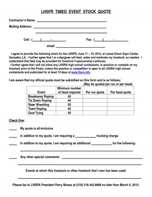 Contractor Quote Forms