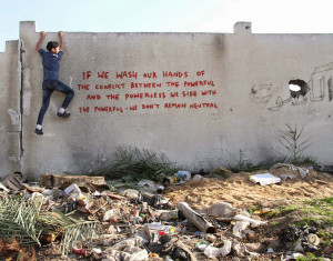 Banksy Secretly Gets Into Gaza To Create Controversial Street Art