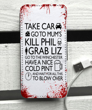 Shaun of The Dead Quote Blood Splats Leather iPhone 6 Smart phone case