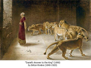 The next morning, the king rushed to the den of lions and 