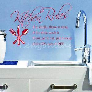 Kitchen-Rules-Wall-Quote-Art-Decals-PVC-Decal-Decor-Stickers-Home ...