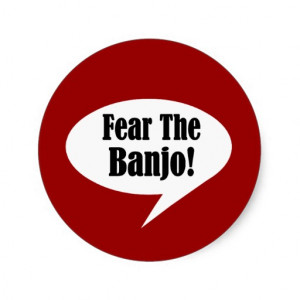 Funny Banjo Quote Round Stickers