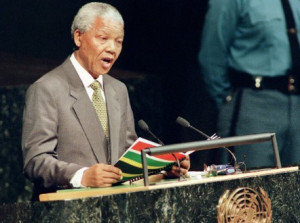 South African President Nelson Mandela addresses the UN General ...