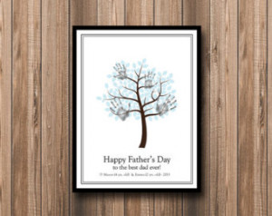 ... Handprint Finger Paint Tree Gift - DIY Personalized Printable Poster