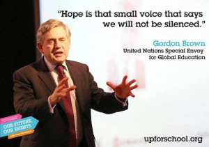 Gordon Brown quote from #UpForSchool youth rally in London