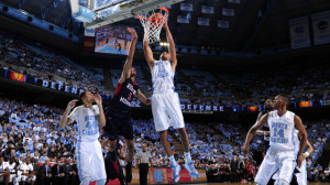 Brice Johnson led the Tar Heels with 23 points against Robert Morris.