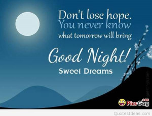 Night and good night cards, messages, quotes and sayings
