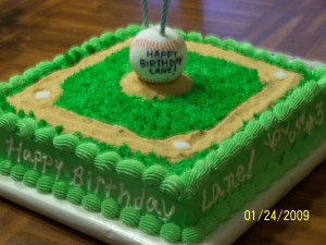 baseball field birthday cakes