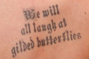 ... anyone in show business with The Bard’s quotations tattooed on them