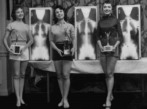 ... with trophies and their X-rays. Photo Credit: Wallace Kirkland/LIFE