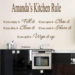 Personalized-Name-Kitchen-Rule-Art-Wall-Quotes-Wall-Stickers-Wall ...