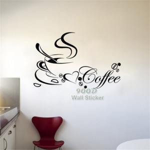 coffee-cup-free-shipping-vinyl-quote-removable-wall-Stickers-DIY-home ...