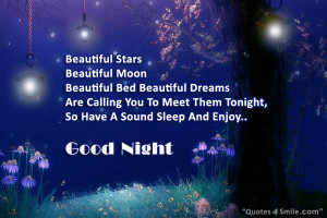 Beautiful Moon and Stars Saying Good Night