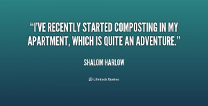 ... started composting in my apartment, which is quite an adventure