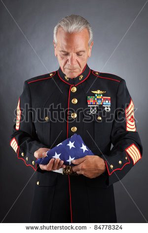 Sad Marine Pics Sad marine holds a flag