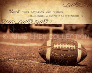 Football Coach Gift - Football Coach Keepsake - Sports Art