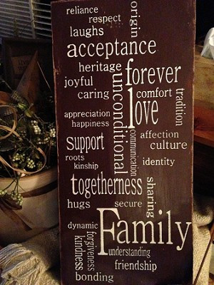 Country Primitive Sayings Family Values Stenciled Wooden Sign