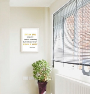 ... Faux Gold Foil Wall Art Print - Famous quote, Working hard is