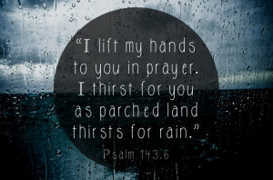 lift my hands to you in prayer. I thirst for you as parched land ...
