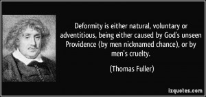 Deformity is either natural, voluntary or adventitious, being either ...