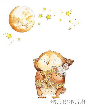 Good Night Mr. Moon Owl and Moon Bedtime by PosieMeadows on Etsy, $7 ...