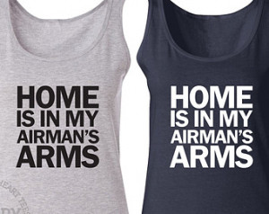 Airman's Arms tan k top, Custom Air Force Shirt, Military Wife, Fiance ...