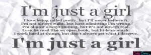 Just A Girl Facebook Covers