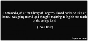 obtained a job at the Library of Congress. I loved books, so I felt ...