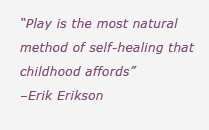 Play is the most natural method of self-healing that childhood affords ...