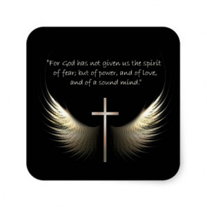 Holy Spirit Wings with Cross and Scripture Verse Sticker