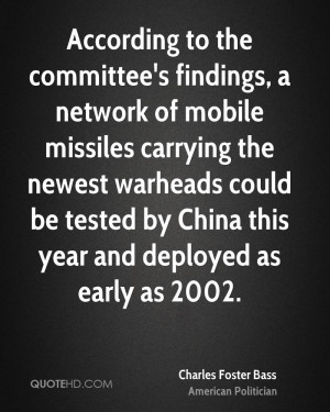 According to the committee's findings, a network of mobile missiles ...
