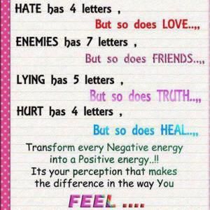 yup well said they is always negative energy in everyone even in me it ...