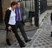 Jean-Marie Messier et sa compagne Christel Delaval (c) Sipa