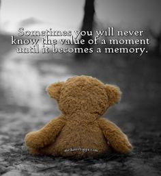Sometimes you will never know the value of a moment until it becomes a ...