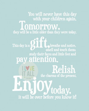 . Quote Saying . This Day Is A Gift . Nursery Poster . Baby Shower ...