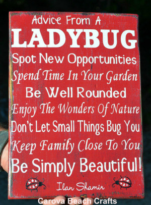 ... Ladybug - Antiqued, Distressed - Entryway, Family Room - Hand Painted