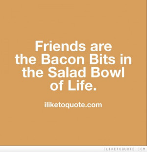 Friends are the bacon bits in the salad bowl of life.