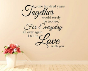 love quote http://www.etsy.com/ca/listing/166849840/one-hundred-years ...