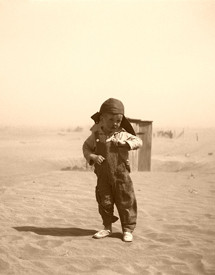 Son of a Dust Bowl farmer in Cimarron County, Oklahoma , 1936,