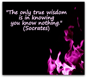 ... with The Only True Wisdom Is In Knowing You Know Nothing Socrates