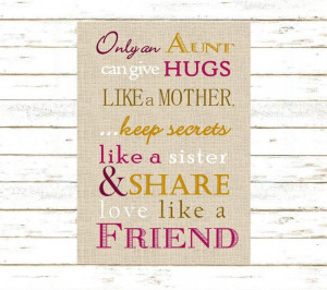 Only An Aunt Can Give Hugs Like A Mother … Keep Secrets Like A ...