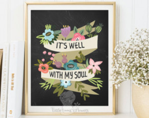 well with my soul print inspiration quote print wall art chalkboard ...