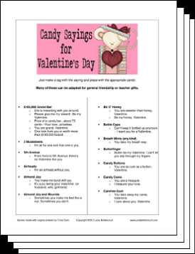 Download for Valentine's Candy Sayings