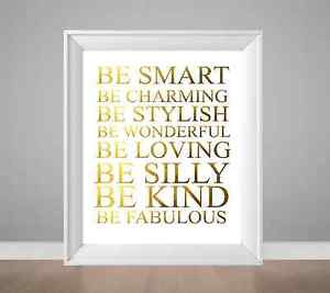 Be-Fabulous-print-gold-poster-typography-print-inspirational-quote ...